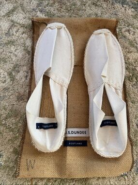 D. S. Dundee White Canvas Espadrilles 43
